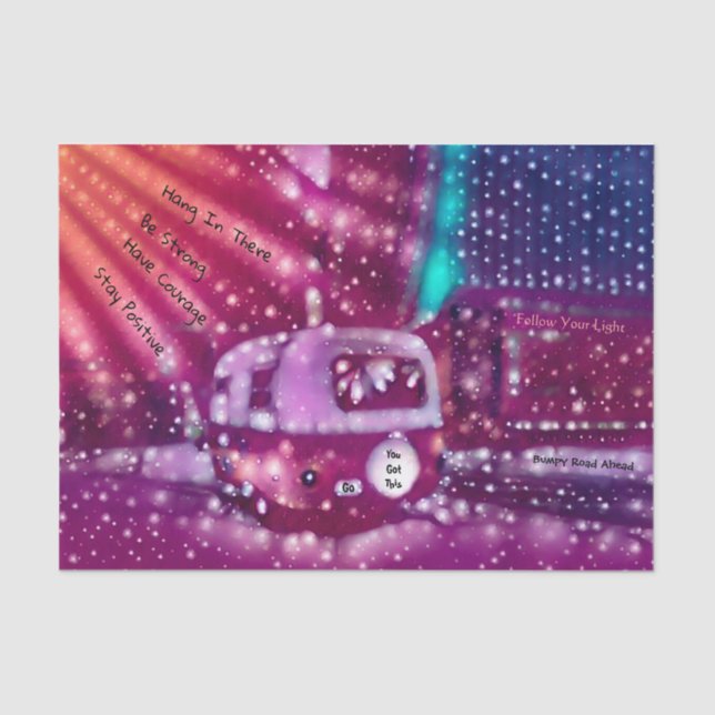 Retro-Hippie Sie Got diese Inspiration Seidenpapier (Vorderseite)