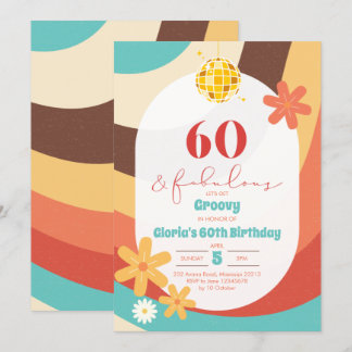 Retro Hippie Sixty und fabelhafte Einladung