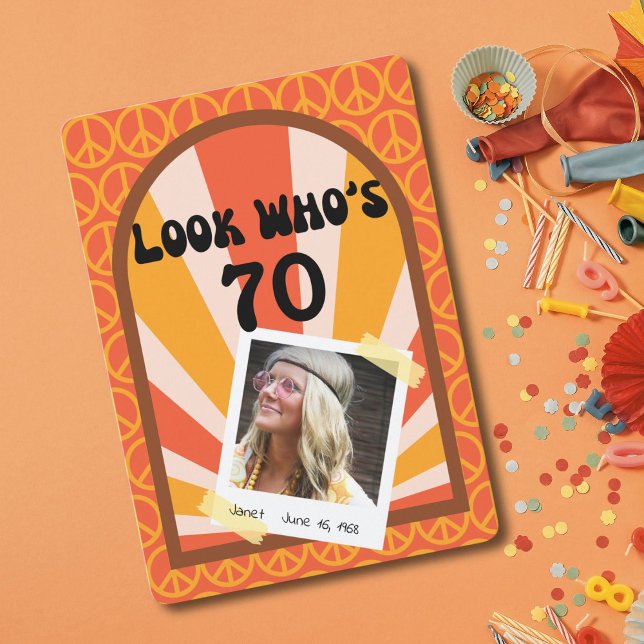 Retro Hippie Sunrise Custom Geburtstag Einladung (Von Creator hochgeladen)