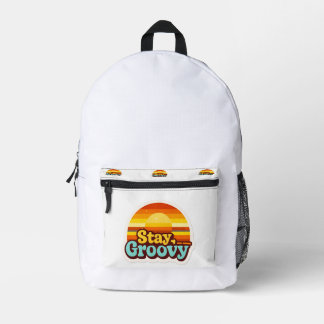 Retro-Hippie-Vintage-Geldbörsen Grafik-Rucksack-Ta Bedruckter Rucksack