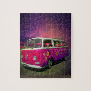 RETRO-HIPPIE-WAND-LERNKARTEN-PUZZLE PUZZLE