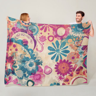Retro Hippie: Wilde Blume Fleecedecke
