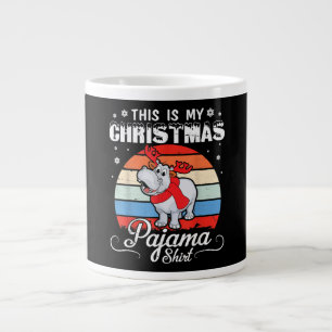 Retro Hippo Das ist mein Weihnachts-Pajama-Shirt Jumbo-Tasse