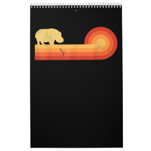 Retro Hippopotamus 60er 70er Hippo Kalender