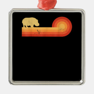 Retro Hippopotamus 60er 70er Hippo Ornament Aus Metall