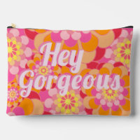 Retro Hippy Orange Pink Blume Hey wunderschön