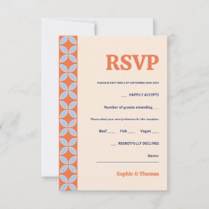 Retro-Hochzeit im Stil der Mitte des Jahrhunderts RSVP Karte
