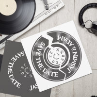 Retro-Hochzeit mit schwarzer und weißer Vinyl-Scha