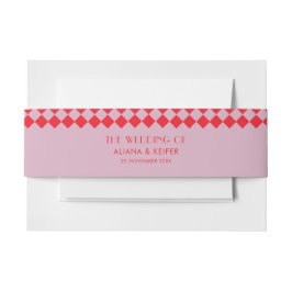 Retro-Hochzeit mit Vintagem rosa und rotem Karton Einladungsbanderole