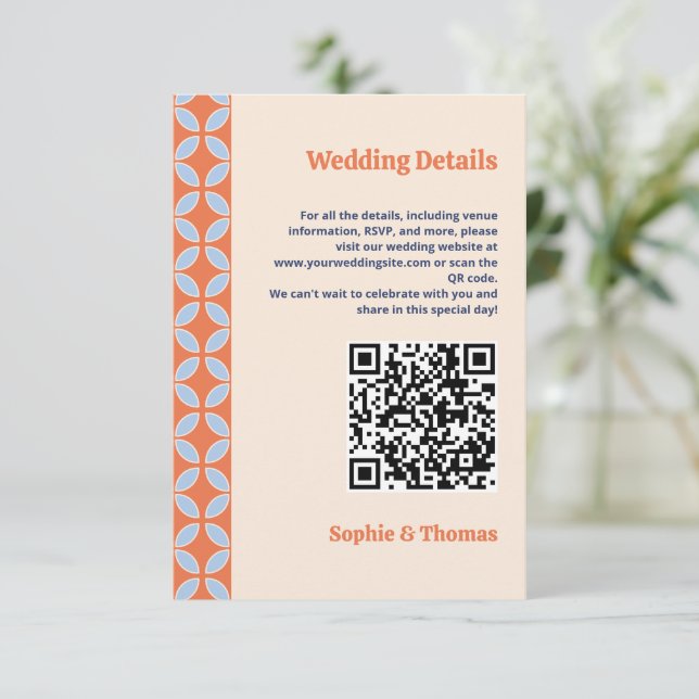 Retro-Hochzeit Mitte des Jahrhunderts Begleitkarte (Stehend Vorderseite)