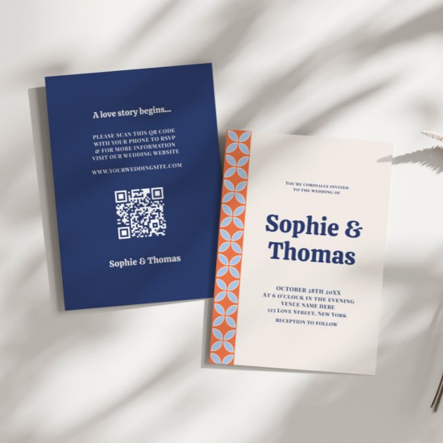 Retro-Hochzeit Mitte des Jahrhunderts Einladung (Retro Mid Century Wedding Invitation)