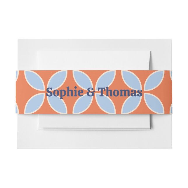 Retro-Hochzeit Mitte des Jahrhunderts Einladungsbanderole (Vorderseite Beispiel)