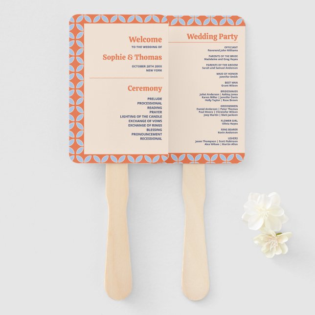 Retro-Hochzeit Mitte des Jahrhunderts Fächer (Vorne und Hinten)