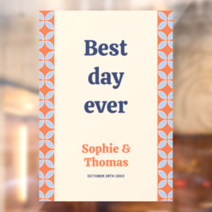 Retro-Hochzeit Mitte des Jahrhunderts Fensteraufkleber