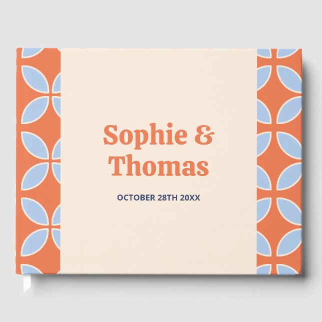 Retro-Hochzeit Mitte des Jahrhunderts Gästebuch (Vorderseite)