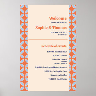 Retro-Hochzeit Mitte des Jahrhunderts Poster