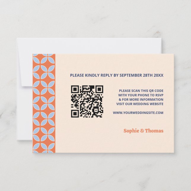 Retro-Hochzeit Mitte des Jahrhunderts RSVP Karte (Vorderseite)