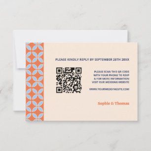 Retro-Hochzeit Mitte des Jahrhunderts RSVP Karte