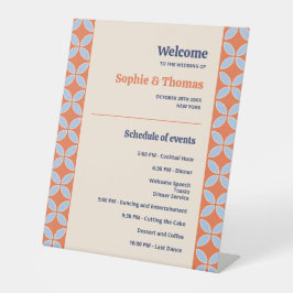 Retro-Hochzeit Mitte des Jahrhunderts Sockelschild