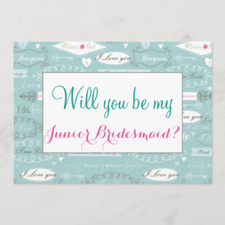 Retro Hochzeit sind Sie Juniorbrautjungfer Einladung