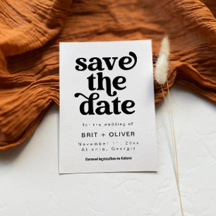 Retro-Hochzeit Speichern Sie die Datumskarte Einladung