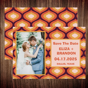Retro-Hochzeit Termin Foto Save The Date