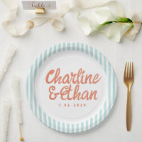 Retro Hochzeitspapier-Teller von Pastel Handwritin