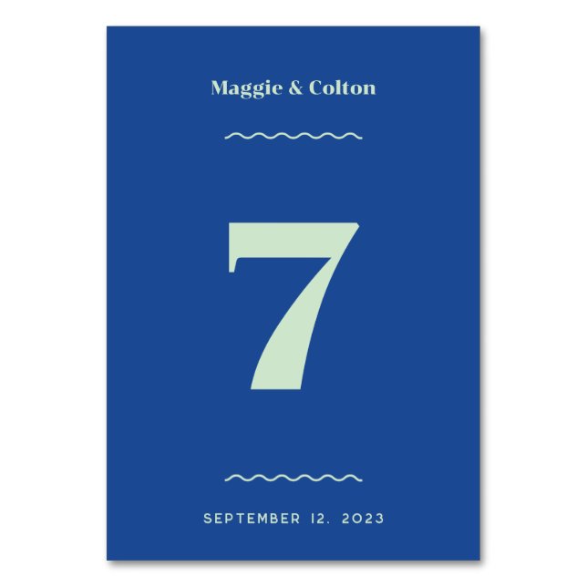 Retro-Hochzeitstil-Tischnummer Tischnummer (Rückseite)