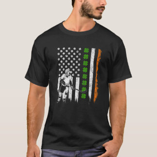 Retro Hockey American Flag Kleeblatts St.Patricks  T-Shirt