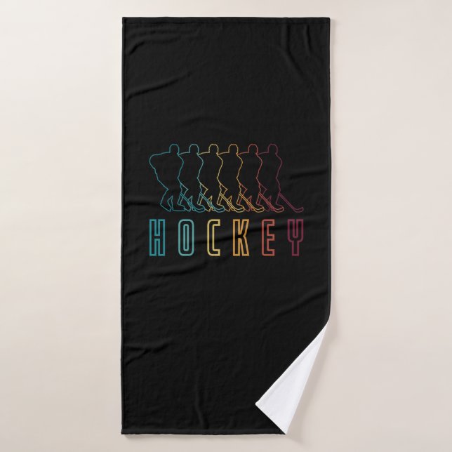 Retro Hockey Badehandtuch (Badehandtuch)