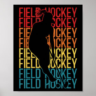 Retro Hockey im Freien Vintage Feldhockey Poster