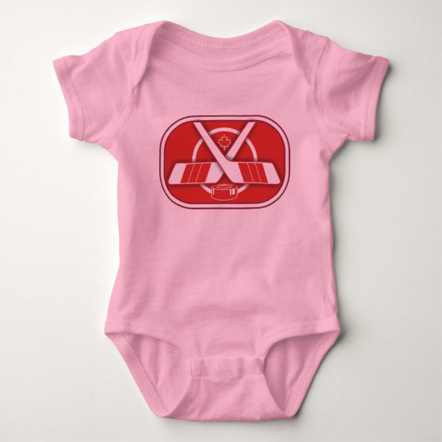 Retro Hockey Kanada Baby Strampler (Vorderseite)