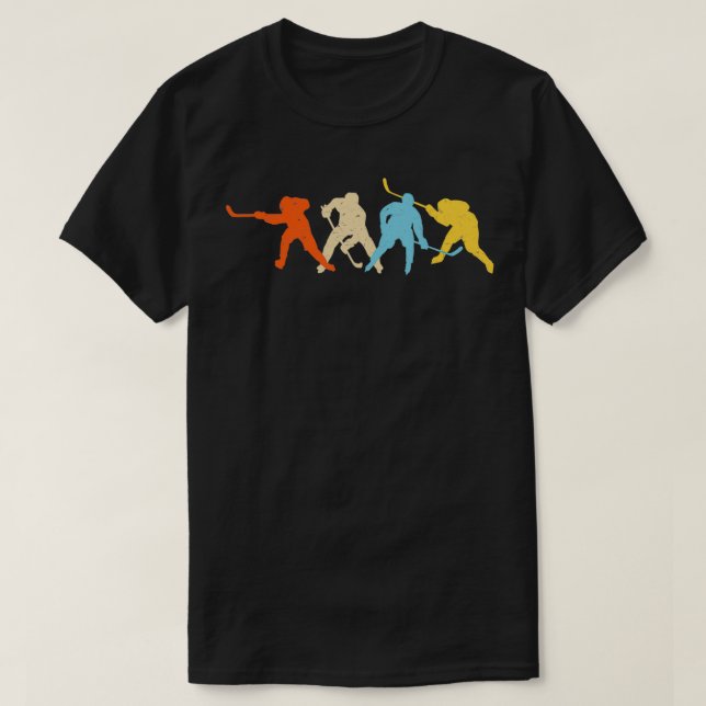 Retro Hockey Players Hockey Hockey T-Shirt (Design vorne)