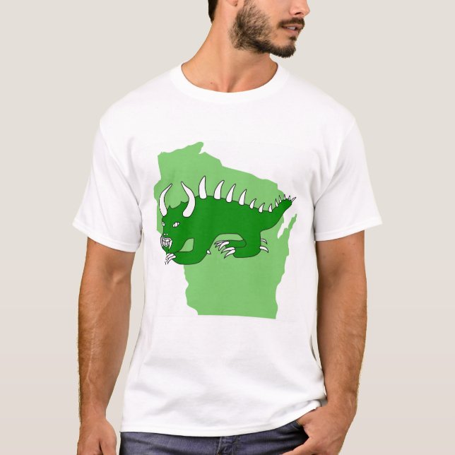 Retro Hodag über Wisconsin T-Shirt (Vorderseite)