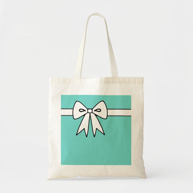 Retro Holiday Bow Aqua Tote Tasche (Vorne)