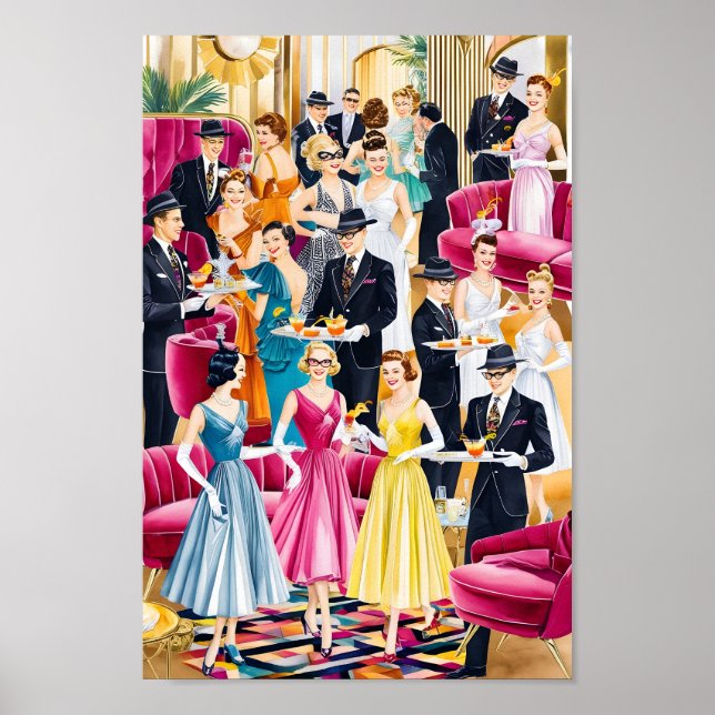 Retro Holiday Cocktail Party Poster (Vorne)