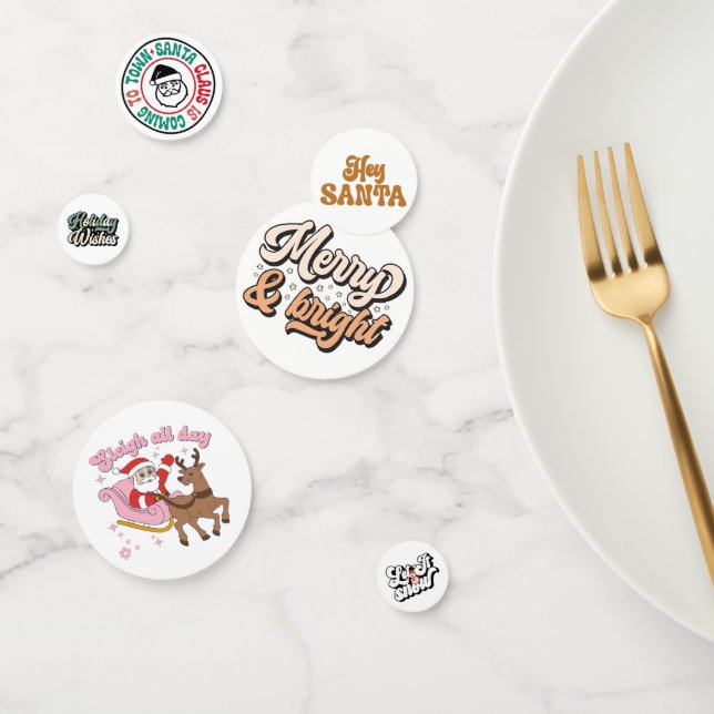 Retro Holiday Funny Christmas Konfetti (Gruppe)