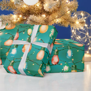Retro Holiday Lights Spaß Niedlich Moderne Weihnac Geschenkpapier