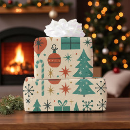 Retro Holiday Mid Centrum Modernes Geschenkpapier