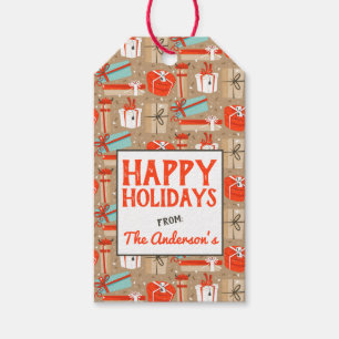 Retro Holiday Packages Geschenkmarke Geschenkanhänger