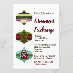 Retro Holiday   Party zum Austausch von Weihnachts Einladung