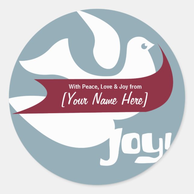 Retro Holiday Peace Label Runder Aufkleber (Vorderseite)