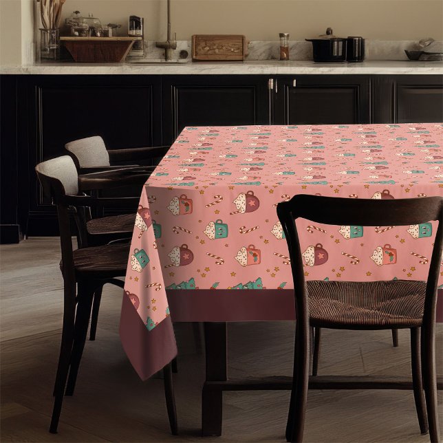 Retro Holiday Tablecloth Funky Pastel Christmas Tischdecke (Retro Holiday Tablecloth Funky Pastel Christmas)