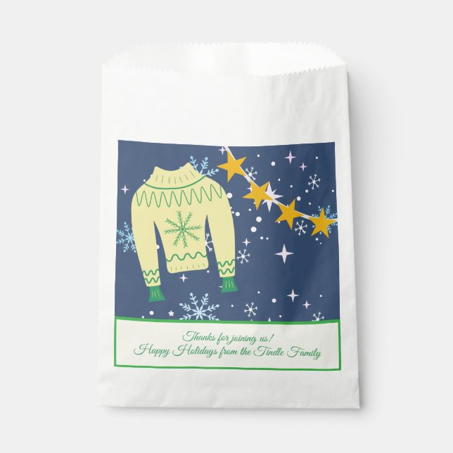 Retro Holiday Ugly Sweater Christmas Party Geschenktütchen (Vorderseite)