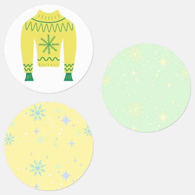 Retro Holiday Ugly Sweater Christmas Party Sticker (Gruppe)