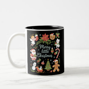 Retro Holiday Vintag Merry Little Christmas Zweifarbige Tasse
