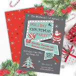 Retro Holiday Weihnachten Party Einladungen<br><div class="desc">Super cooles und angesagtes Retro-Weihnachtsfest Weihnachten Party mit handgezeichneten Schildern,  Geschenk,  Weihnachtsbaum und Vintage-Images für Ihren Urlaub Cocktail Weihnachten Party. Schönes modernes Design Mitte des Jahrhunderts mit Retro-Bildern.</div>