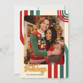 Retro Holiday Weihnachtsfreunde Familienkarte Einladung