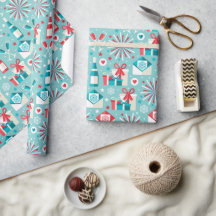 Retro Holiday Wrapping Paper