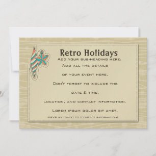 Retro Holidays [7x5 Einladung] Einladung